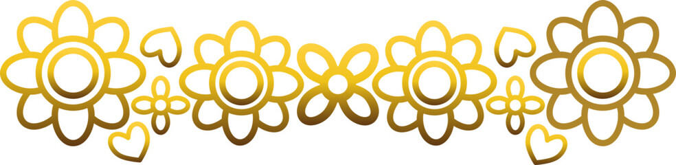 Obraz premium gold flower petal ornament