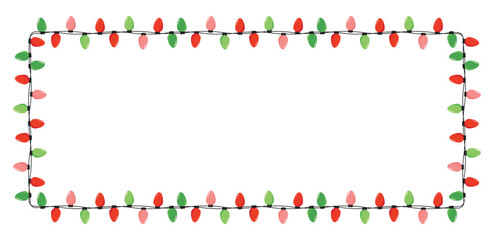 Christmas color lights on a white background