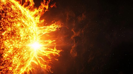 Superheated plasma erupts from the surface of the sun creating a coronal mass ejection, a massive burst of solar wind and magnetic fields