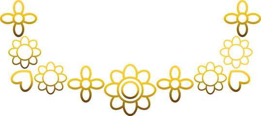 gold flower border ornament