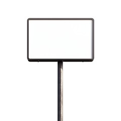 Obraz premium Blank Road Signpost with Large Rectangular Board on White Background