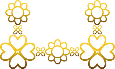 gold flower border ornament