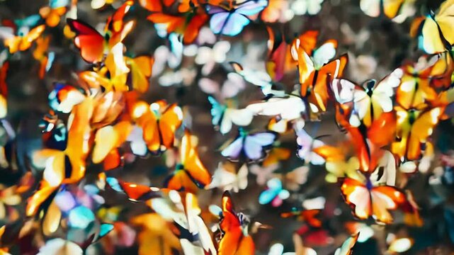 Many different bright butterflies as background, butterfly backgound