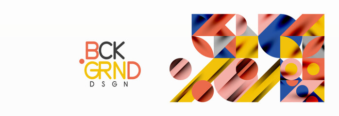 Trendy colorful circles, lines, arrows, triangles and other geometric shapes. Vector Illustration For Wallpaper, Banner, Background, Card, Book Illustration, landing page