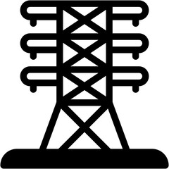 Vector Icon Electric Tower, Power Industry, Transmission Tower, Power Line, Industry, Electricity