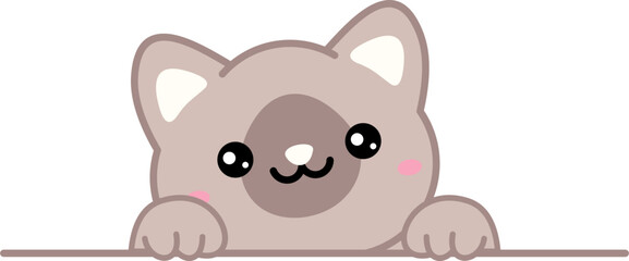 Cute Cat Peeking Illustration