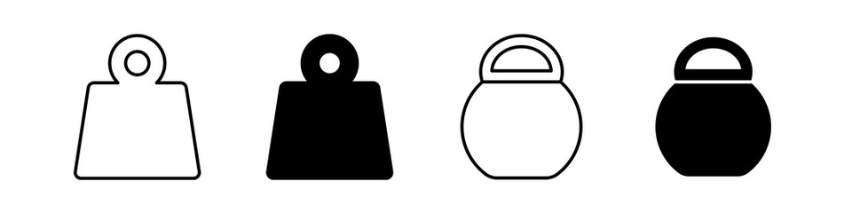 Kilogram weight icon collection set