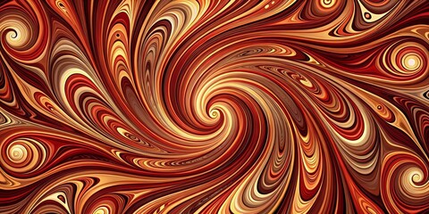 A swirling vortex of vibrant red, orange, and yellow hues, creating a mesmerizing and abstract pattern of concentric circles and hypnotic curves.