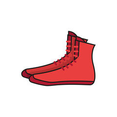 Boxing Shoes. Vector Flat Icon