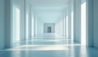 Modern Minimalist Hallway With Soft Natural Light