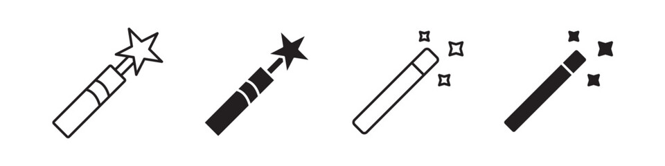 Magic wand icon collection set