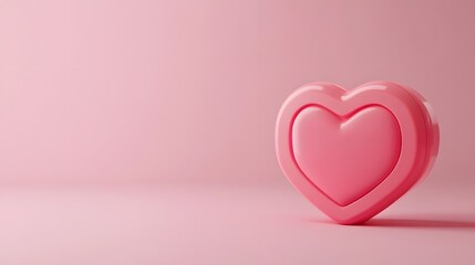 Like notification icon, Social media notification icon with heart symbol on pink background. 3d illustration. 
