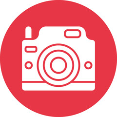 Camera glyph circle icon