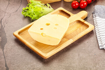 Gourmet Maasdam cheese with hole