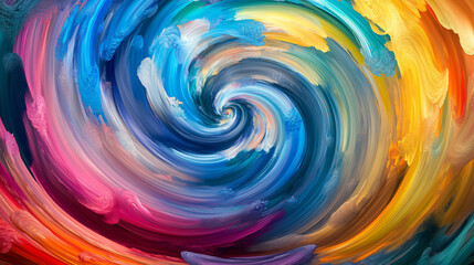 Fototapeta premium An artistic swirl of colors representing a rainbow, perfect for cheerful themes.