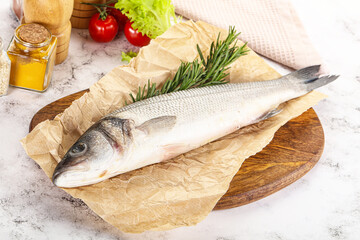 Raw seabass fish for cooking
