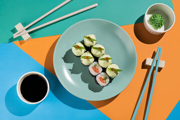 Classic Sushi Rolls with Avocado and Tuna