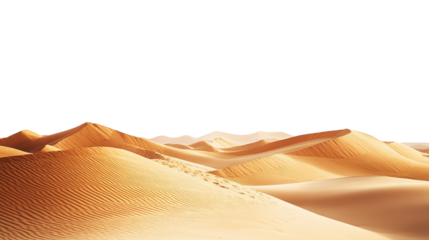 desert and sand dunes isolated on transparent background