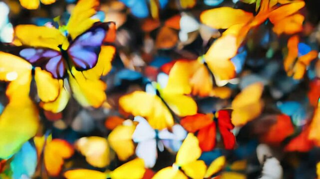 Many different bright butterflies as background, butterfly background