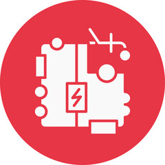 Electrical Circuit glyph circle icon
