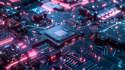 Futuristic science fiction background in artificial intelligence style. Neural network AI generated art