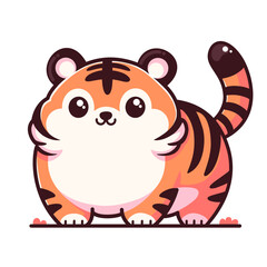 Cute chibi tiger vector illustration