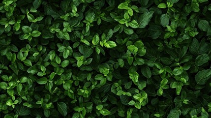 A collection of fresh green mint leaves layered over a natural backdrop, highlighting their rich textures and vivid hues, perfect for culinary or botanical uses SEAMLESS PATTERN