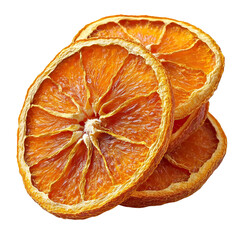 Dried orange slices isolated on white background