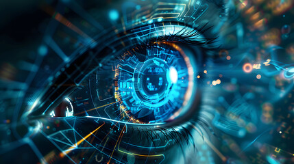 Obraz premium Futuristic science fiction background in artificial intelligence style. Neural network AI generated art