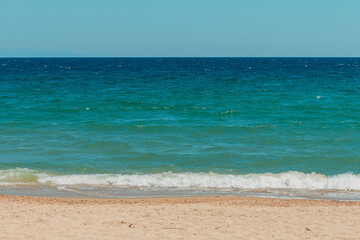 Horizon over water of Aegean sea in summer