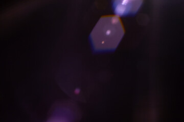 Sun flare on the black background