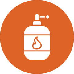 Gas bottle glyph circle icon