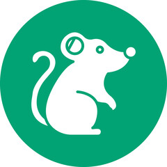Rat glyph circle icon