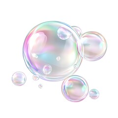 Mesmerizing Iridescent Bubbles Floating in Ethereal Serenity