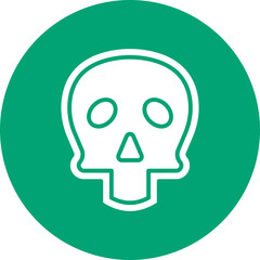 Skull glyph circle icon