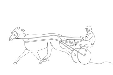 jockey thoroughbred horse racing equipment harness sport lifestyle one line art design vector