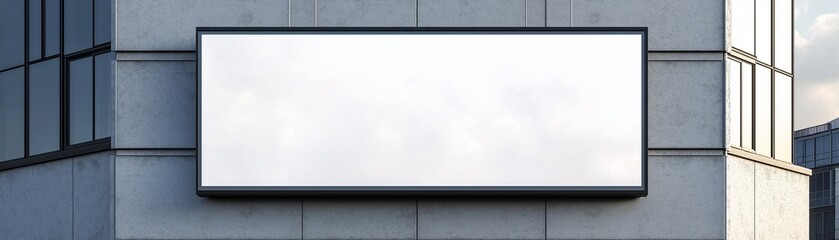 A blank billboard on a corperate building.
