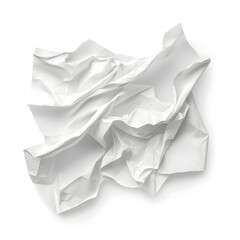 Obraz premium Slightly Crumpled Paper with Smooth Folds Isolated on White Background