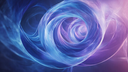 Fototapeta premium Abstract swirling blue and purple light with a circular pattern in the center.