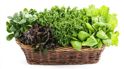 Obraz premium Assortment of Fresh Organic Vegetables in Woven Wicker Basket