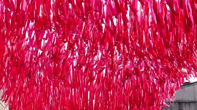 Red Ribbon Display in Libourne