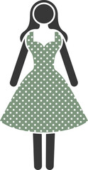 Stylized Figure in Polka Dot Dress