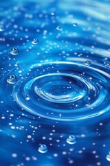 Crystal Clear: 3D Illustration of Hydrating Water Droplets for Modern Skincare