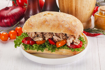 Ciabatta with canned tuna sandwich