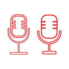 Microphone icon/logo vector set. Podcast microphone. mic symbol. audio illustration sign collection. 