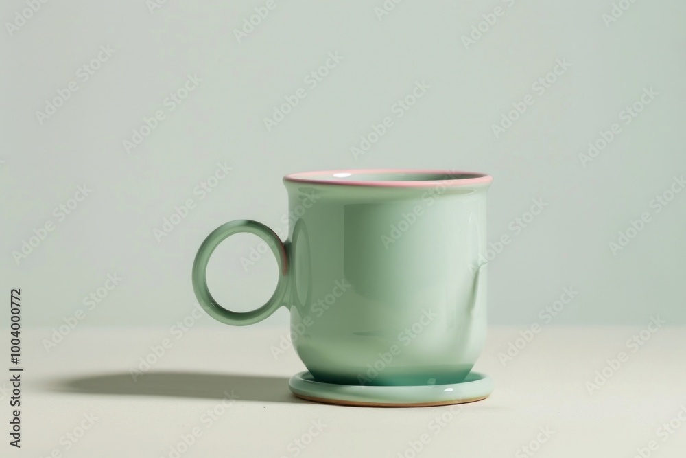 Poster Elegant pastel green ceramic mug