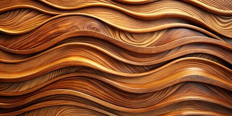 Wood art background abstract texture closeup of detailed organic brown wooden waves waving shapes Close-Up