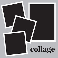 4 photos collage frame vector, photo frame collage