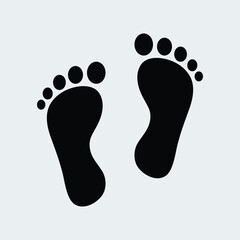Human Footprint step. Foot line stock illustration