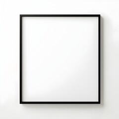 Blank Canvas in Black Frame Isolated on White Background